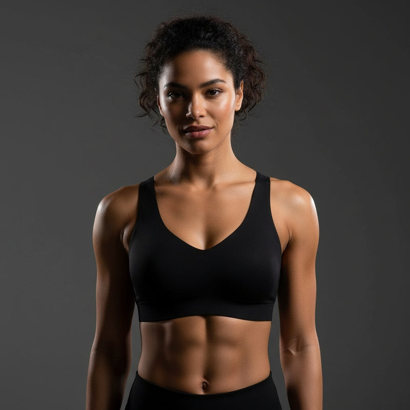 Fitted V-Neck Seamless Bra Tank Top