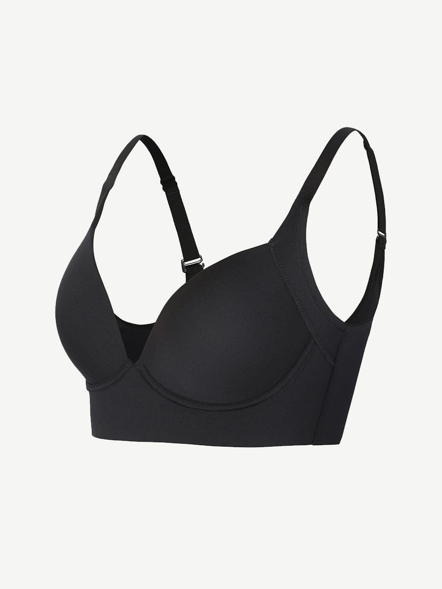 Wholesale Black Underwire Push-Up Sculpting Uplift Hide Back Fat Full Coverage Bra
