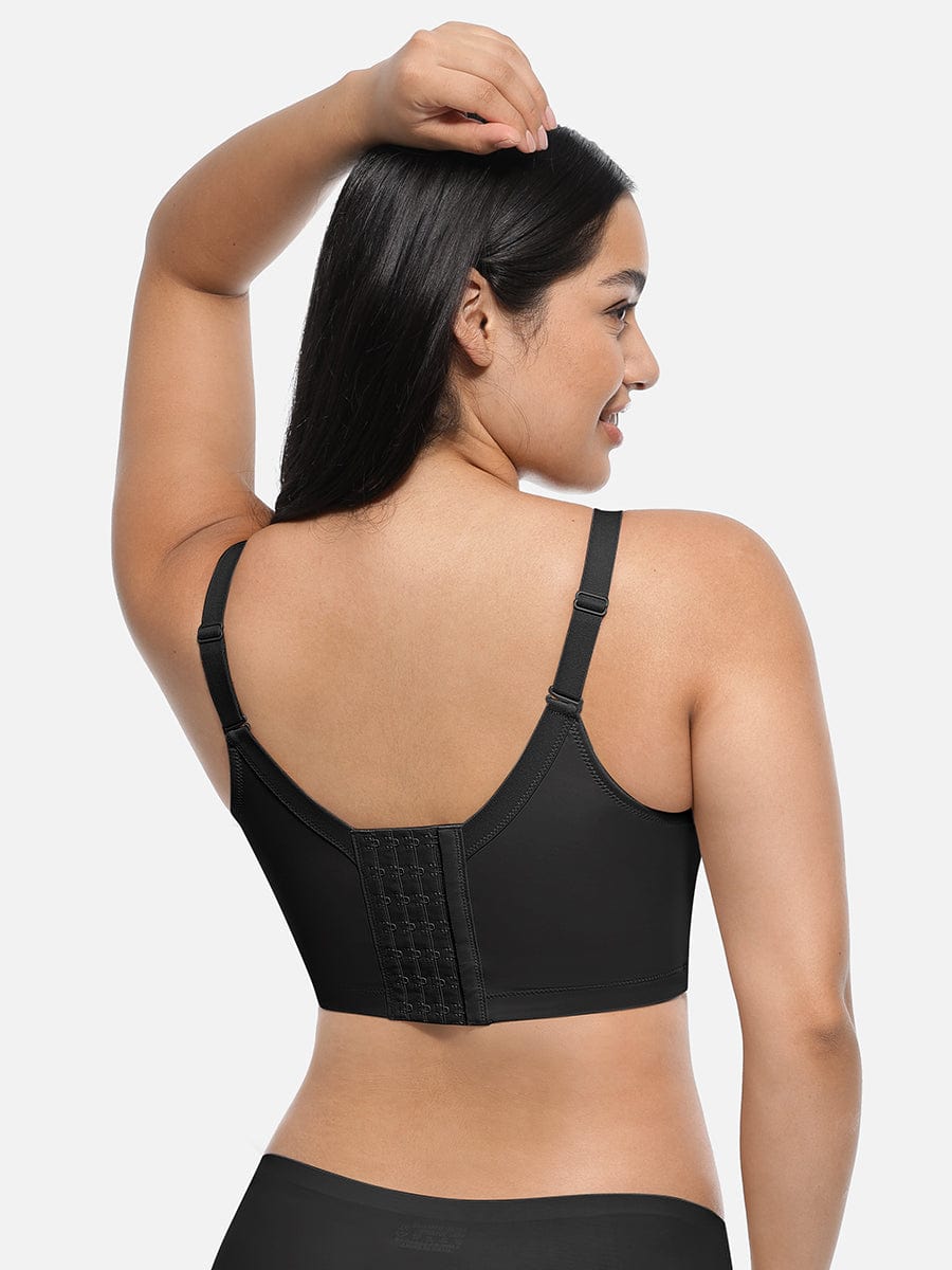 Wholesale Black Underwire Push-Up Sculpting Uplift Hide Back Fat Full Coverage Bra
